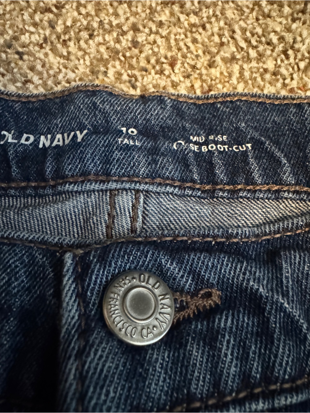 Old Navy Women's Dark Blue Flare Jeans - Picture 2 of 4